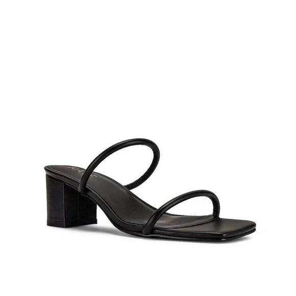 RAYE Etienne Low Heel in Black Leather 10 with Box Womens sandals - Picture 13 of 13